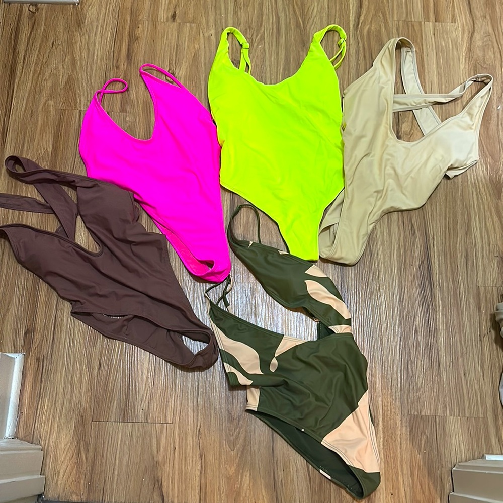 Five Thong One Piece Bathing Suits